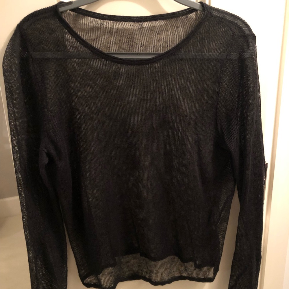 Black mesh top